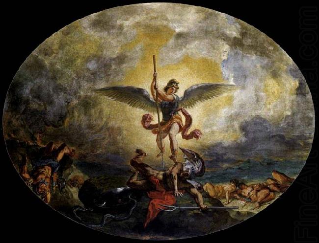 Eugene Delacroix St Michael defeats the Devil china oil painting image